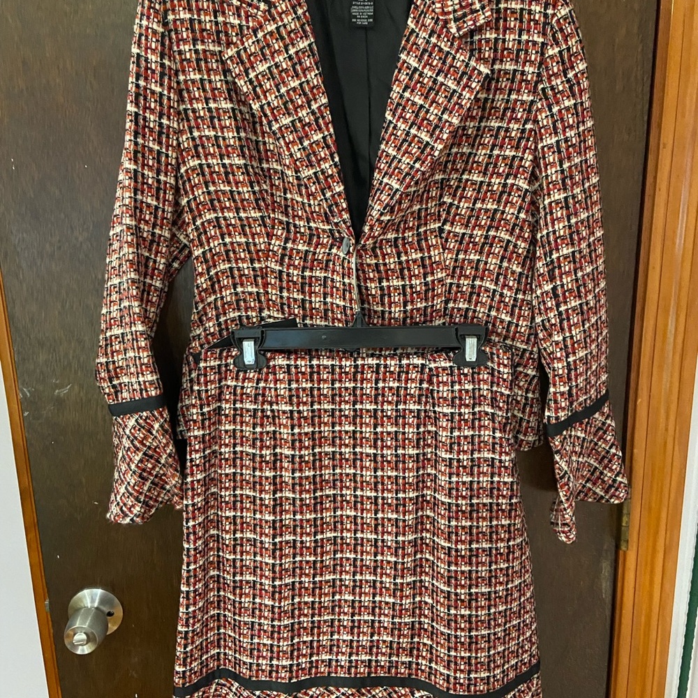 Metrostyle Red and Black Tweed Jacket